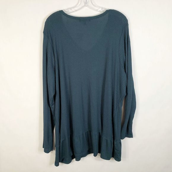 Dressbarn BLEU Plus Size 2X Blouse Green 789 - Picture 2 of 6